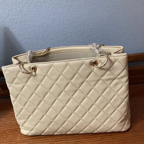 Grace Elizabeth Quilted Beige Tote Handbag NWT! - Picture 10 of 11